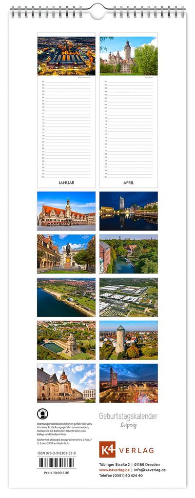 Weitere Ansicht: Geburtstagskalender Leipzig | Peter Schubert, K4 Verlag