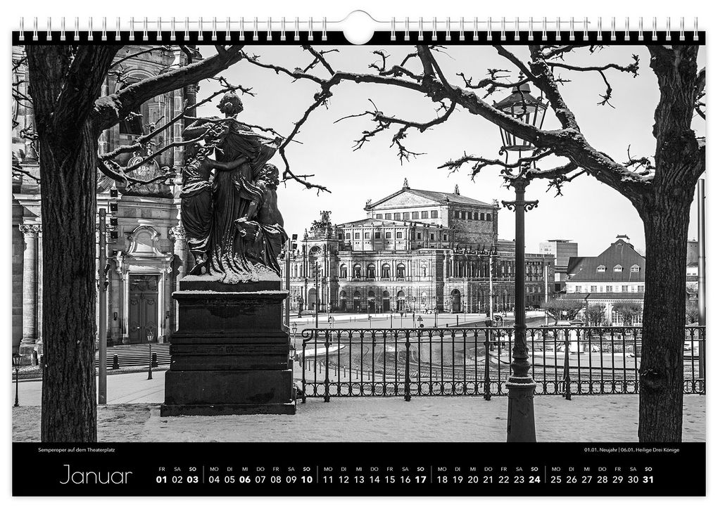 Weitere Ansicht: Kalender Dresden schwarz / weiß 2027 | Peter Schubert