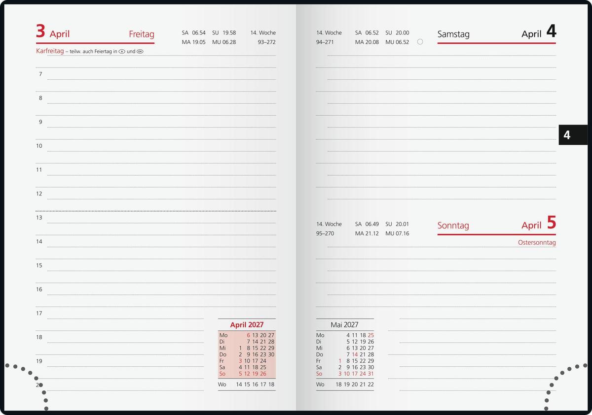 Weitere Ansicht: rido/idé 7018242297 Taschenkalender Mod. Technik III 2027 A6, Kunststoff, bordeaux