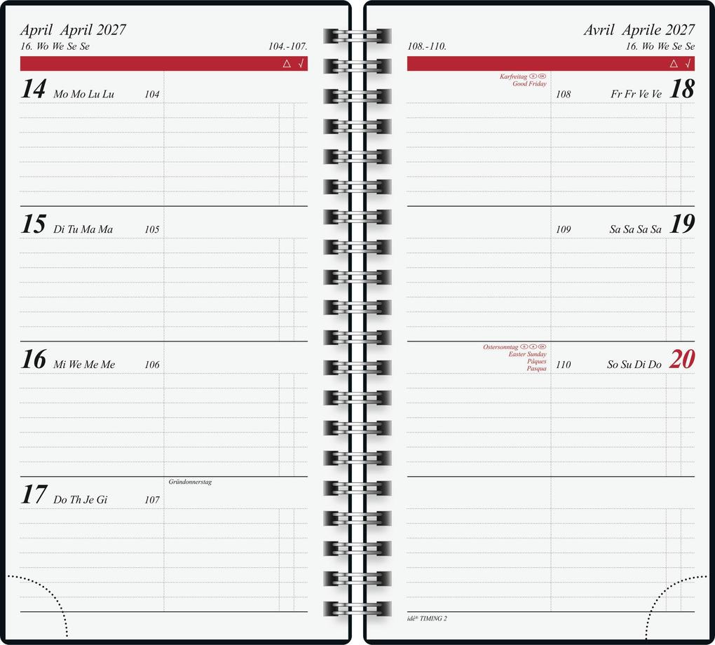 Weitere Ansicht: rido/idé 7014104017 Taschenkalender Mod. Timing 2 2027 "Confetti" A6, Kunststoff