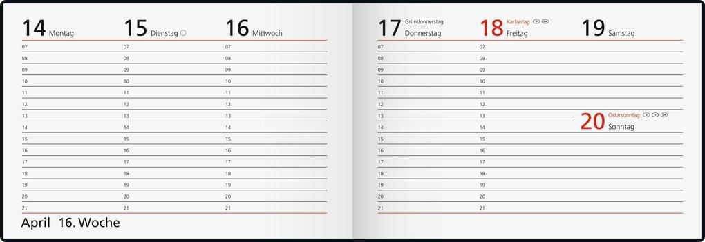 Weitere Ansicht: rido/idé 7017502907 Taschenkalender Mod. Septimus 2027 A6 quer, Kunststoff, schwarz