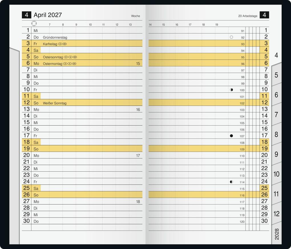 Weitere Ansicht: rido/idé 7046892297 Taschenkalender Mod. M-Planer 2027 A6, Kunststoff, bordeaux