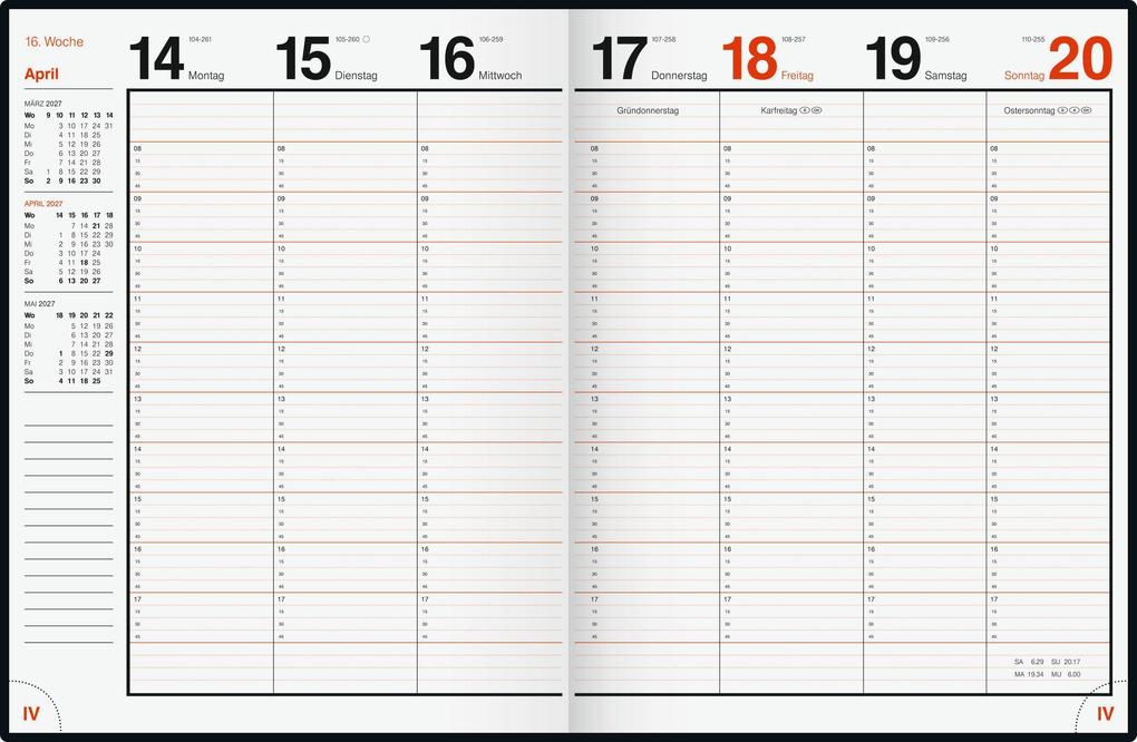 Weitere Ansicht: rido/idé 7027042297 Buchkalender Mod. magnum 2027 183×240 mm, Kunststoff, weinrot