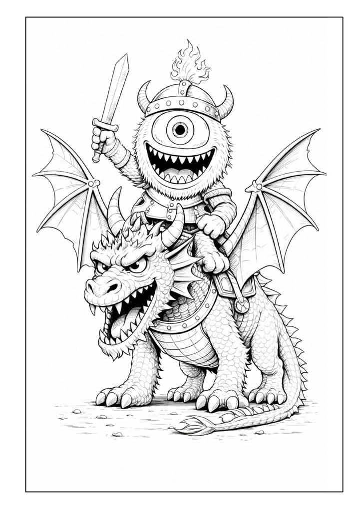 Weitere Ansicht: Monster Malbuch für Kinder ab 6 Jahren mit 50 schönen Ausmalmotiven | Josef Mickey Müller