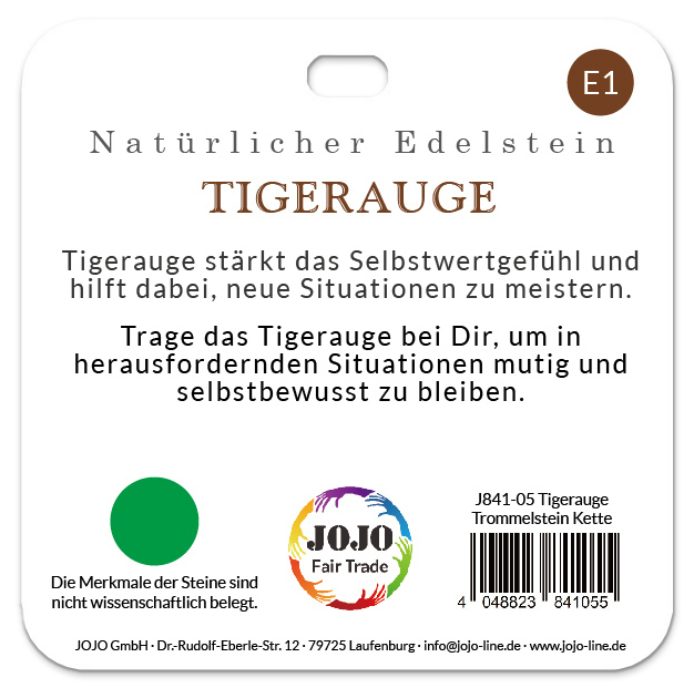 Weitere Ansicht: Tigerauge Trommelstein Kette