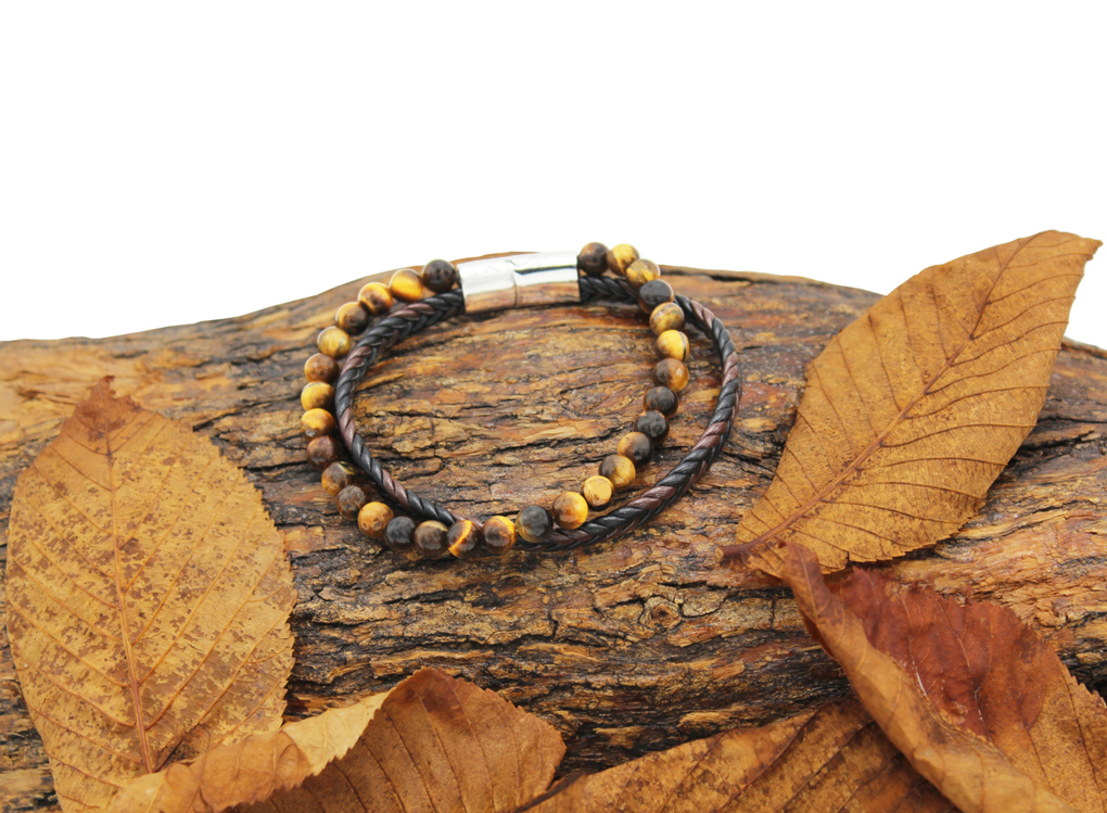 Weitere Ansicht: Edelsteinarmband Doppio Tigerauge