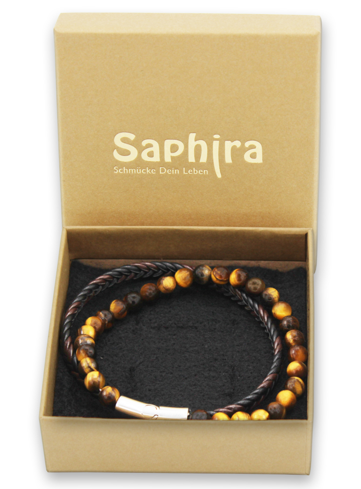 Weitere Ansicht: Edelsteinarmband Doppio Tigerauge