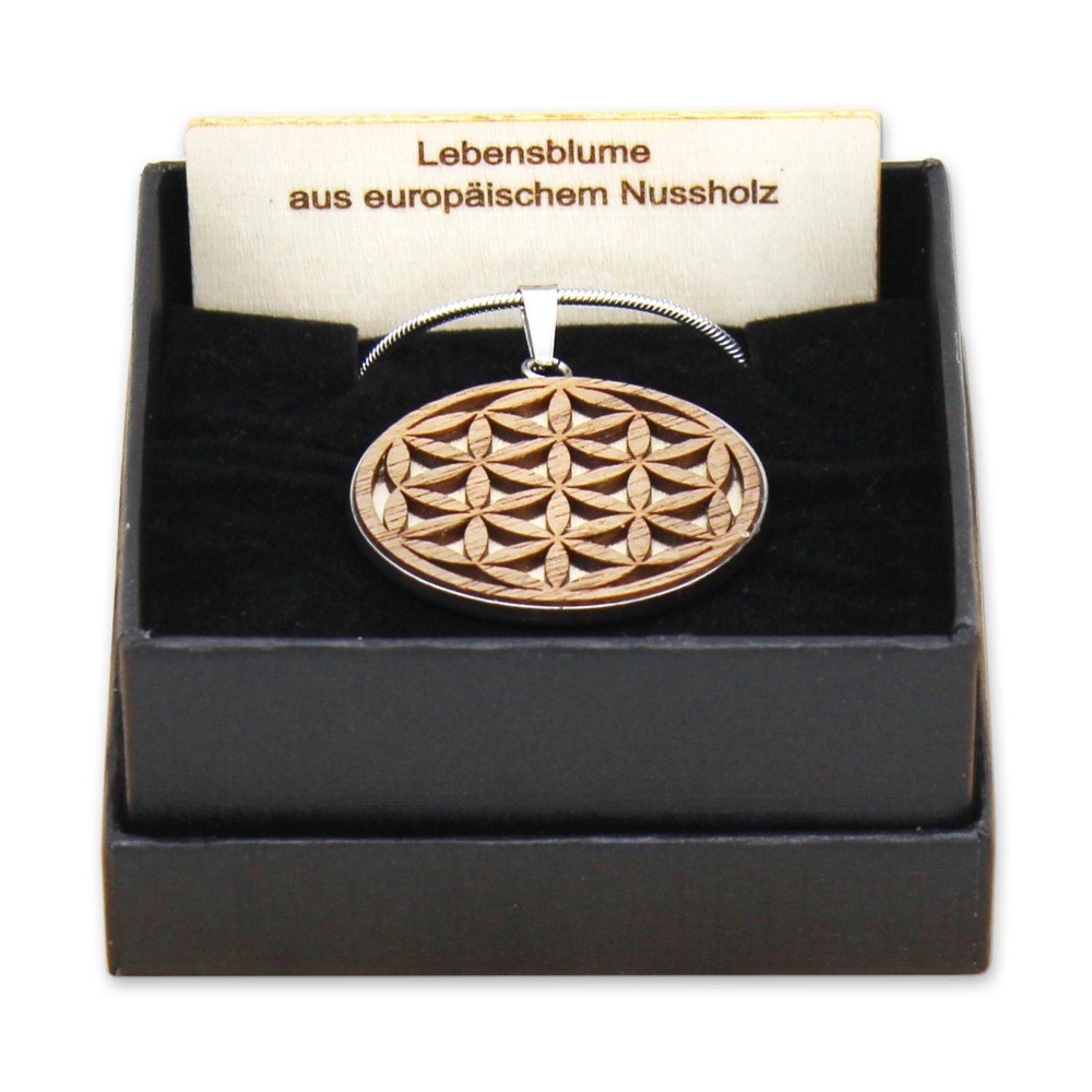 Weitere Ansicht: Holzschmuck "Waldzeichen" Blume des Lebens