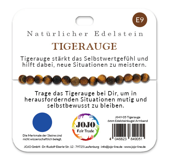 Weitere Ansicht: Tigerauge 6 mm Kugelarmband