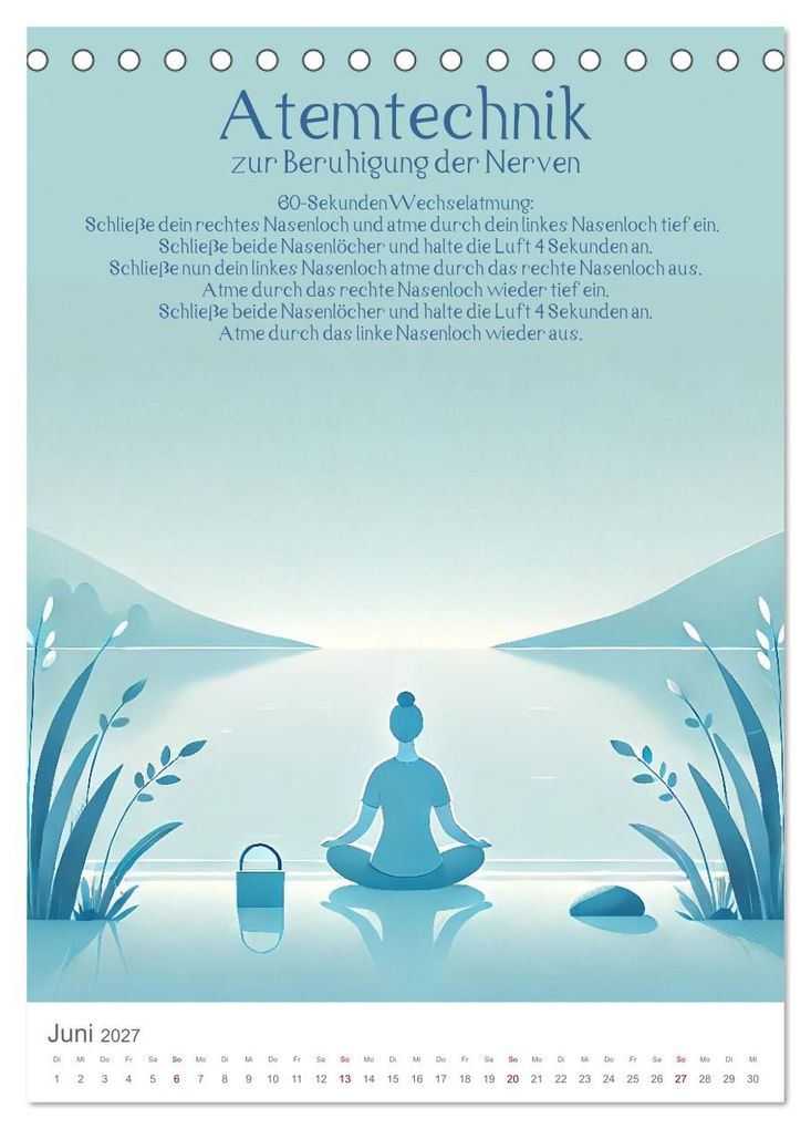 Weitere Ansicht: Dein Anti-Stress Kalender - Monatliche Inspirationen für mehr Entspannung (Tischkalender 2027 DIN A5 hoch), CALVENDO Monatskalender | Fred Schimak, Calvendo