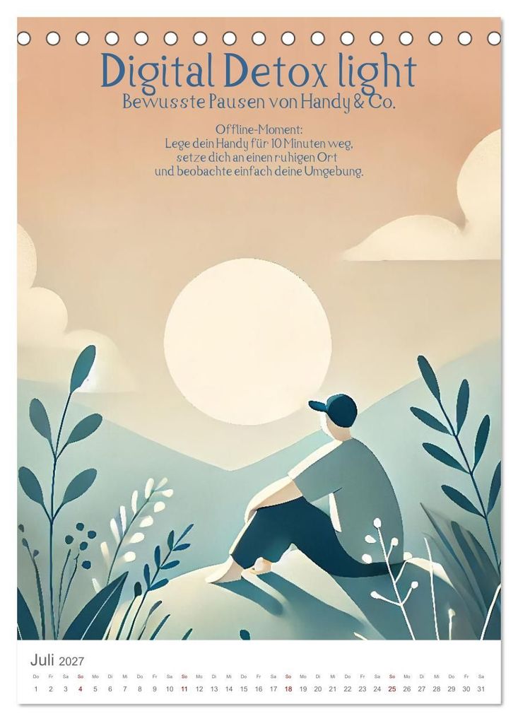 Weitere Ansicht: Dein Anti-Stress Kalender - Monatliche Inspirationen für mehr Entspannung (Tischkalender 2027 DIN A5 hoch), CALVENDO Monatskalender | Fred Schimak, Calvendo