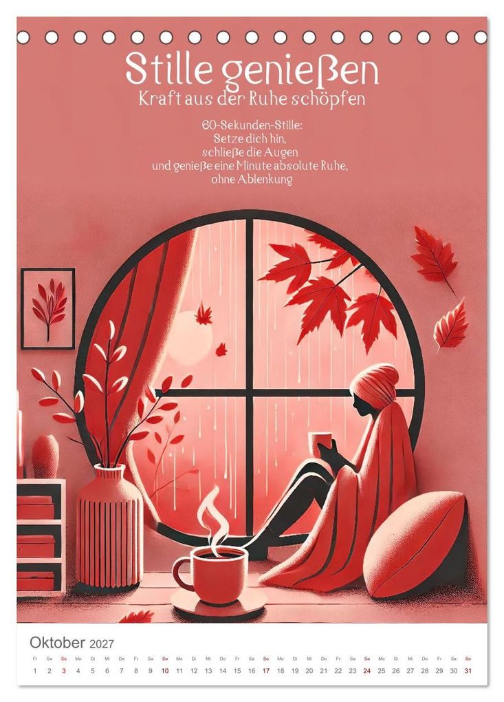 Weitere Ansicht: Dein Anti-Stress Kalender - Monatliche Inspirationen für mehr Entspannung (Tischkalender 2027 DIN A5 hoch), CALVENDO Monatskalender | Fred Schimak, Calvendo