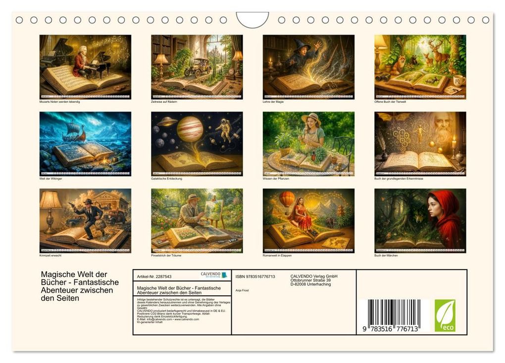 Weitere Ansicht: Magische Welt der Bücher - Fantastische Abenteuer zwischen den Seiten (Wandkalender 2027 DIN A4 quer), CALVENDO Monatskalender | Anja Frost, Calvendo