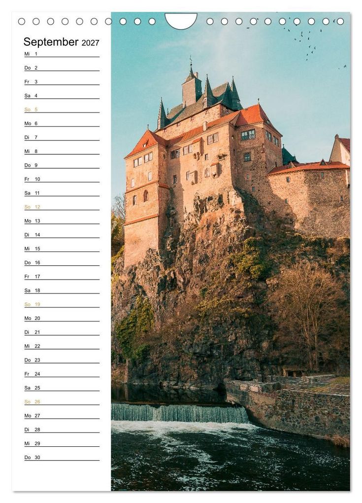 Weitere Ansicht: Sachsens Burgen und Schlösser - Beschreibbarer Kalender mit Ortsangaben (Wandkalender 2027 DIN A4 hoch), CALVENDO Monatskalender | Benjamin Bisanz, Calvendo