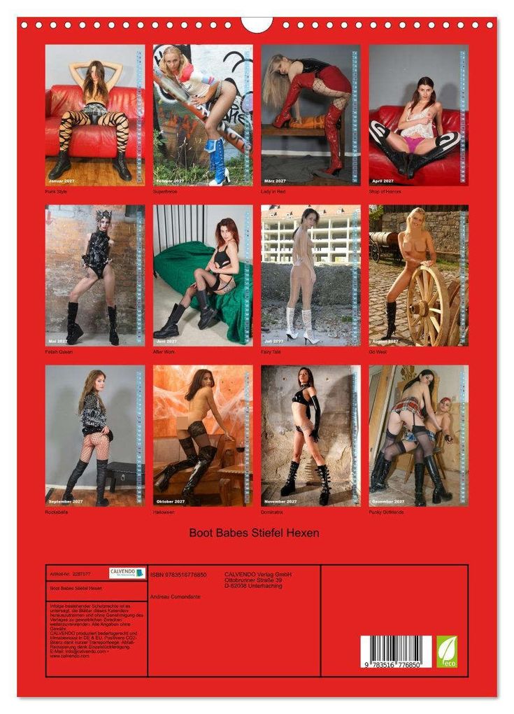 Weitere Ansicht: Boot Babes Stiefel Hexen (Wandkalender 2027 DIN A3 hoch), CALVENDO Monatskalender | Andreas Comandante, Calvendo