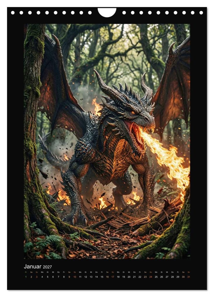 Weitere Ansicht: Drachen - Magische Herrscher, DarkFantasy Wandkalender (Wandkalender 2027 DIN A4 hoch), CALVENDO Monatskalender | Sebastian Lüdke, Calvendo