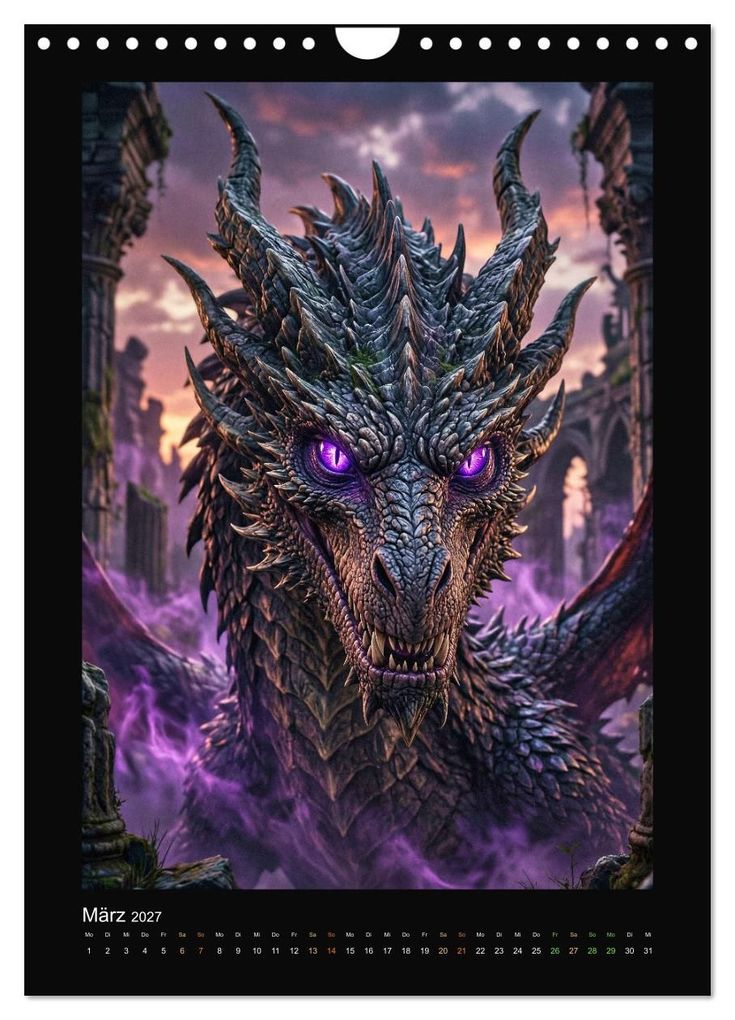 Weitere Ansicht: Drachen - Magische Herrscher, DarkFantasy Wandkalender (Wandkalender 2027 DIN A4 hoch), CALVENDO Monatskalender | Sebastian Lüdke, Calvendo