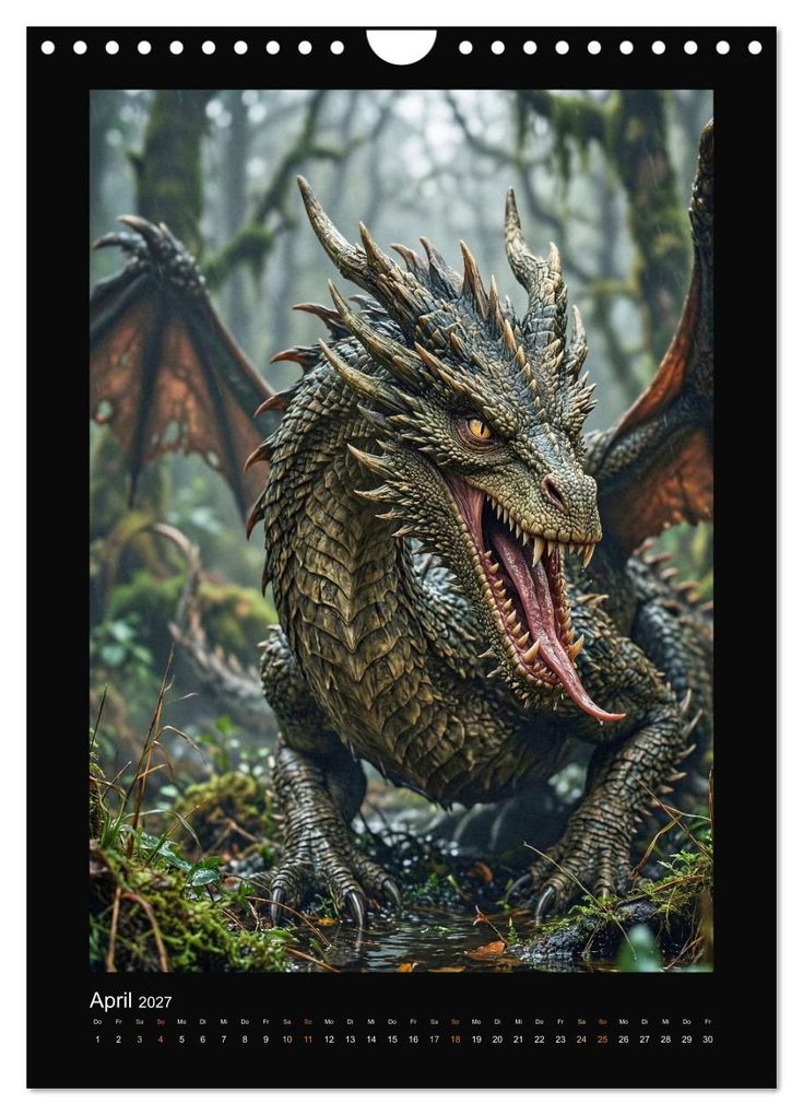 Weitere Ansicht: Drachen - Magische Herrscher, DarkFantasy Wandkalender (Wandkalender 2027 DIN A4 hoch), CALVENDO Monatskalender | Sebastian Lüdke, Calvendo