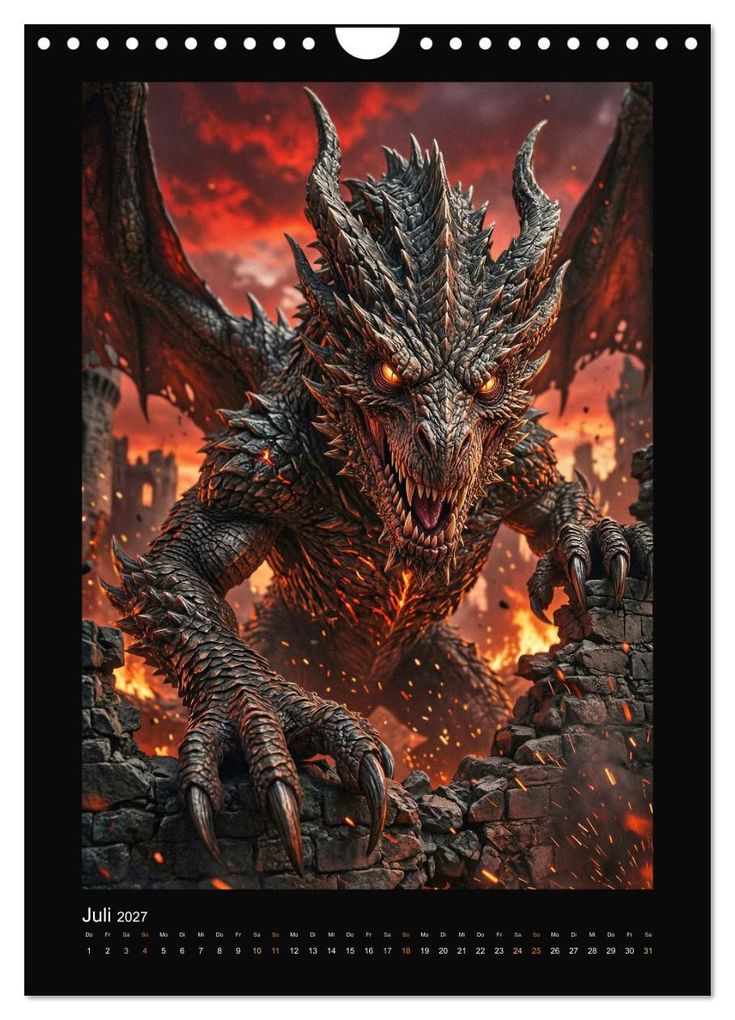 Weitere Ansicht: Drachen - Magische Herrscher, DarkFantasy Wandkalender (Wandkalender 2027 DIN A4 hoch), CALVENDO Monatskalender | Sebastian Lüdke, Calvendo