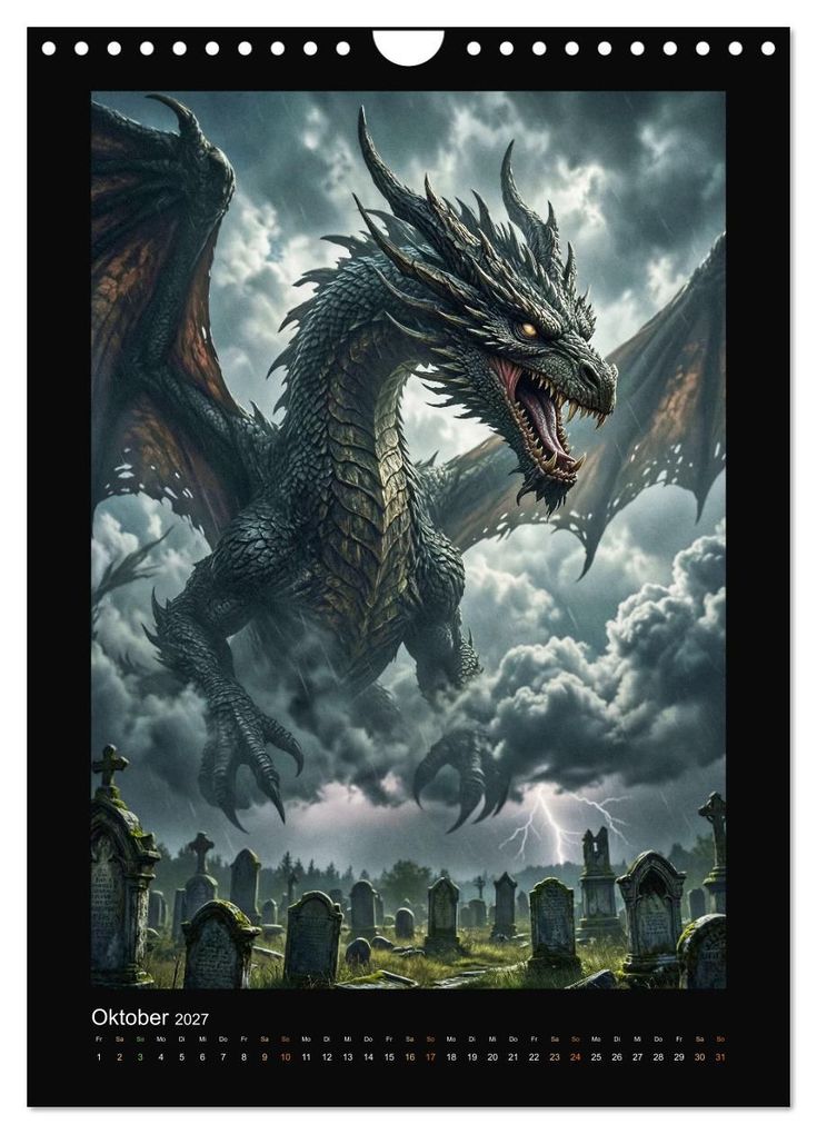Weitere Ansicht: Drachen - Magische Herrscher, DarkFantasy Wandkalender (Wandkalender 2027 DIN A4 hoch), CALVENDO Monatskalender | Sebastian Lüdke, Calvendo