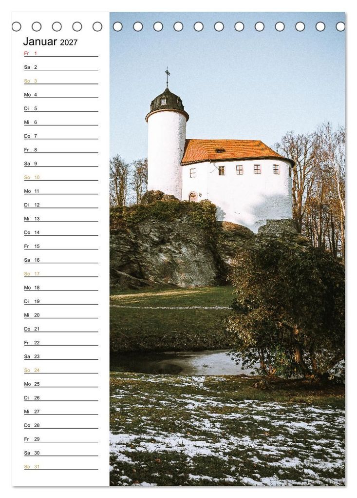 Weitere Ansicht: Sachsens Burgen und Schlösser - Beschreibbarer Kalender mit Ortsangaben (Tischkalender 2027 DIN A5 hoch), CALVENDO Monatskalender | Benjamin Bisanz, Calvendo