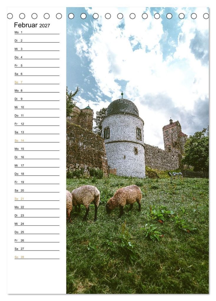 Weitere Ansicht: Sachsens Burgen und Schlösser - Beschreibbarer Kalender mit Ortsangaben (Tischkalender 2027 DIN A5 hoch), CALVENDO Monatskalender | Benjamin Bisanz, Calvendo