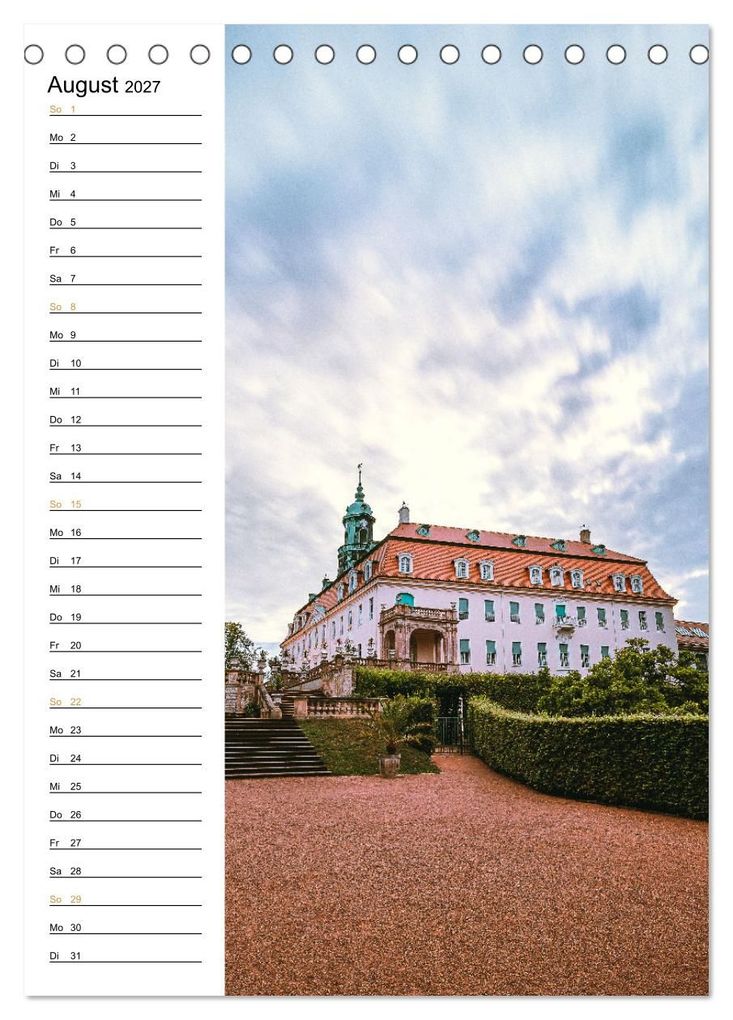 Weitere Ansicht: Sachsens Burgen und Schlösser - Beschreibbarer Kalender mit Ortsangaben (Tischkalender 2027 DIN A5 hoch), CALVENDO Monatskalender | Benjamin Bisanz, Calvendo