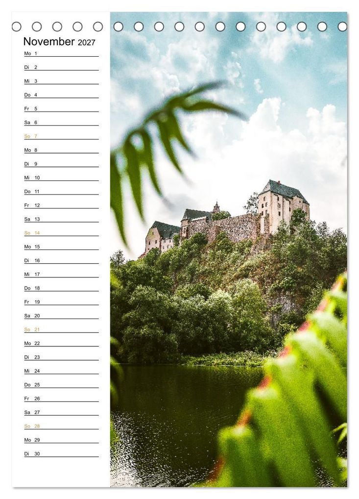 Weitere Ansicht: Sachsens Burgen und Schlösser - Beschreibbarer Kalender mit Ortsangaben (Tischkalender 2027 DIN A5 hoch), CALVENDO Monatskalender | Benjamin Bisanz, Calvendo