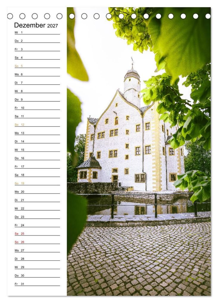 Weitere Ansicht: Sachsens Burgen und Schlösser - Beschreibbarer Kalender mit Ortsangaben (Tischkalender 2027 DIN A5 hoch), CALVENDO Monatskalender | Benjamin Bisanz, Calvendo