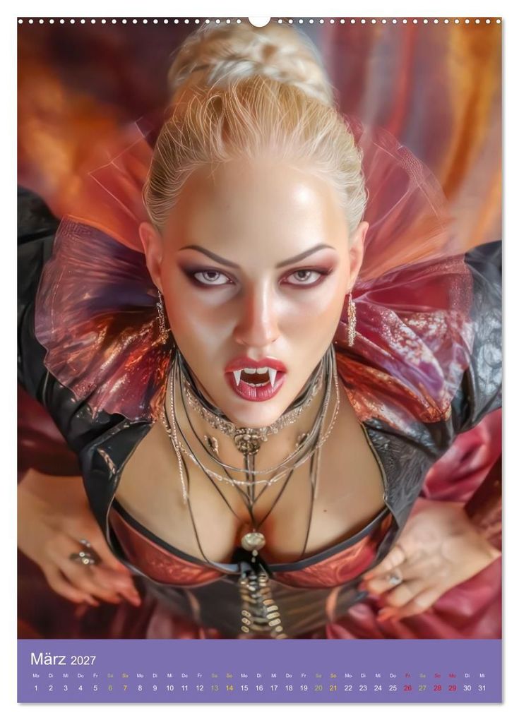 Weitere Ansicht: Sinnliche Vampirfrauen - Gefährlich verführerisch (Wandkalender 2027 DIN A2 hoch), CALVENDO Monatskalender | Liselotte Brunner-Klaus, Calvendo