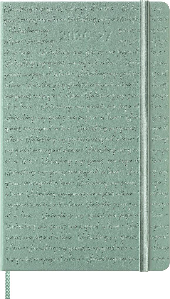 Weitere Ansicht: Moleskine 18 Monate Wochen Notizkalender 2026/2027, L/A5, 1 Wo = 1 Seite, rechts linierte Seite, fester Einband, Salbeigrün