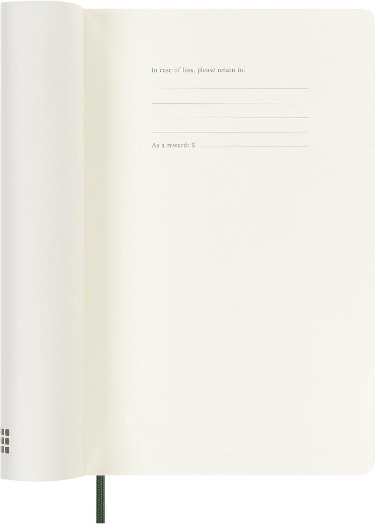Weitere Ansicht: Moleskine 18 Monate Wochen Notizkalender 2026/2027, L/A5, 1 Wo = 1 Seite, rechts linierte Seite, weicher Einband, Myrtengrün<BR>