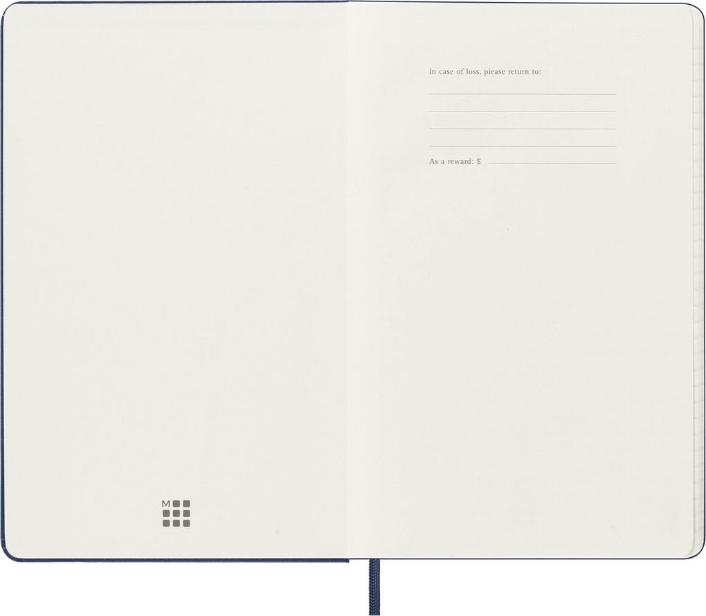 Weitere Ansicht: Moleskine 18 Monate Wochen Notizkalender 2026/2027, L/A5, 1 Wo = 1 Seite, Rechts linierte Seite, Fester Einband, Saphir