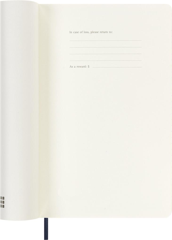 Weitere Ansicht: Moleskine 18 Monate Wochen Notizkalender 2026/2027, Large/A5, 1 Wo = 1 Seite, rechts linierte Seite, Weicher Einband, Saphir