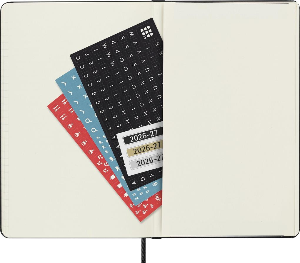 Weitere Ansicht: Moleskine 18 Monate Tagesnotizkalender 2026/2027, L/A5, 1 Tag = 1 Seite, Fester Einband, Schwarz