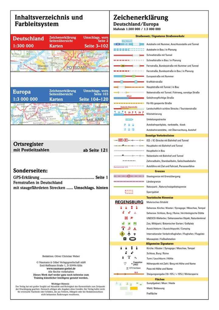 Weitere Ansicht: Neuer Straßenatlas Deutschland/Europa 2027/2028