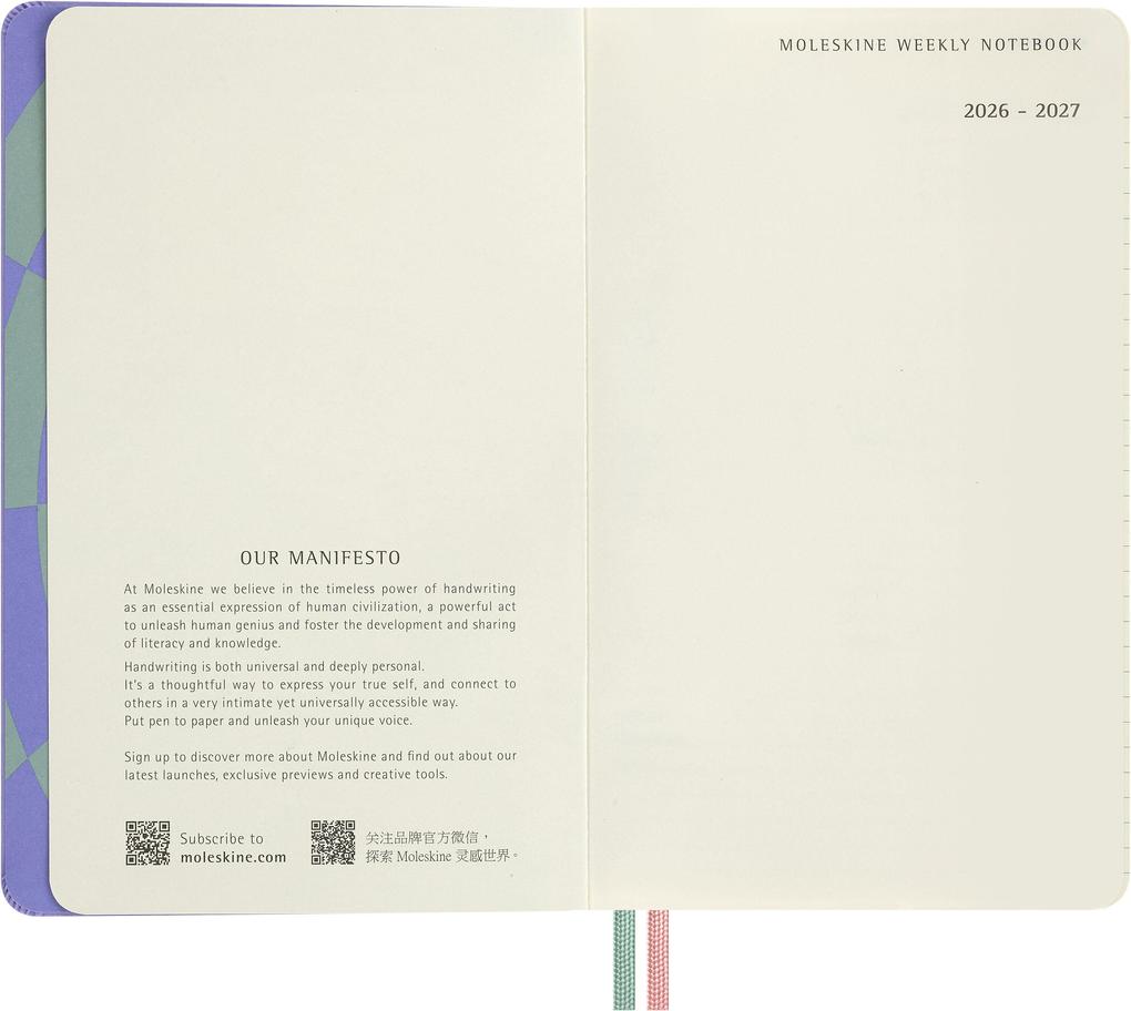 Weitere Ansicht: Moleskine Alice im Wunderland 18 Monate Wochen-Notizkalender 2026/2027, L/A5, 1 Wo = 1 Seite, fester Einband