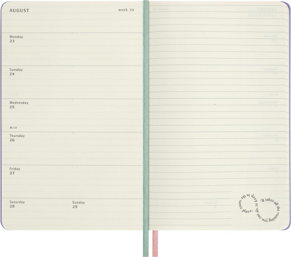 Weitere Ansicht: Moleskine Alice im Wunderland 18 Monate Wochen-Notizkalender 2026/2027, L/A5, 1 Wo = 1 Seite, fester Einband