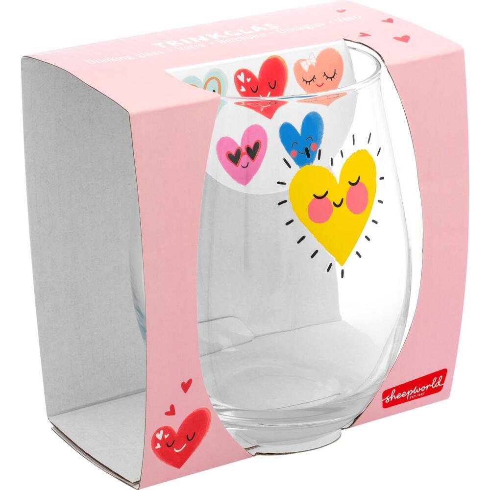 Weitere Ansicht: Trinkglas Motiv "Herzen"