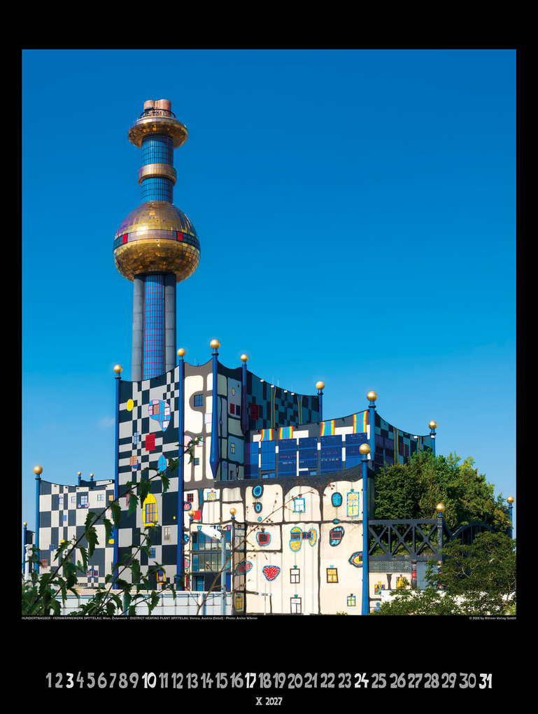 Weitere Ansicht: Großer Hundertwasser Architektur Kalender 2027 | Friedensreich Hundertwasser
