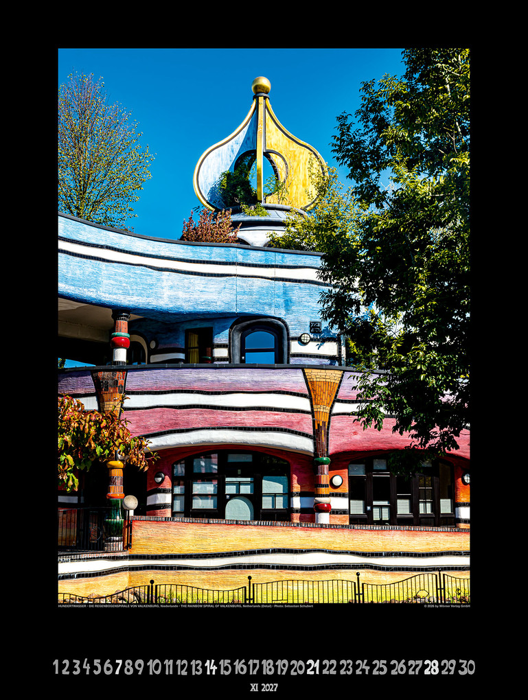 Weitere Ansicht: Großer Hundertwasser Architektur Kalender 2027 | Friedensreich Hundertwasser