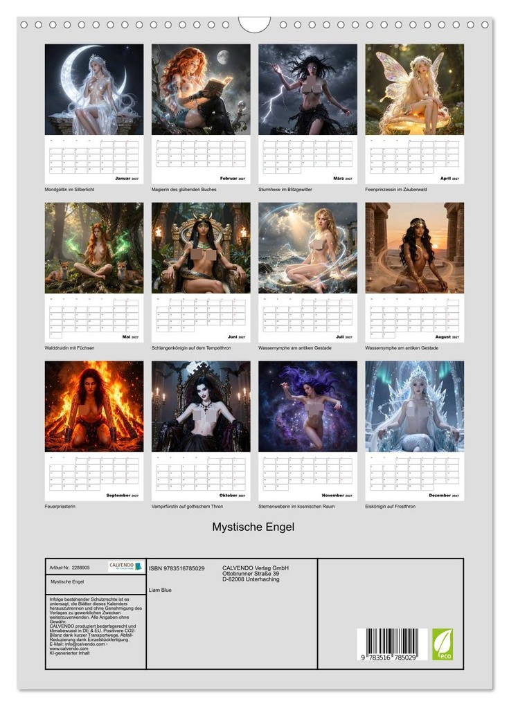 Weitere Ansicht: Mystische Engel (Wandkalender 2027 DIN A3 hoch), CALVENDO Monatskalender | Liam Blue, Calvendo