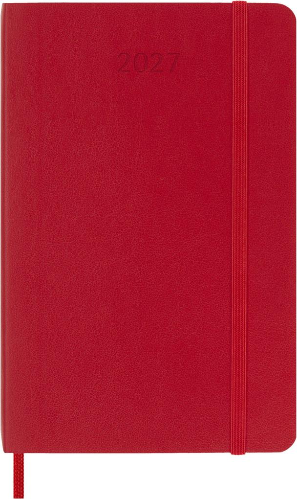 Weitere Ansicht: Moleskine 12 Monate Wochen Notizkalender 2027, Pocket/A6, 1 Wo = 1 Seite, rechts linierte Seite, Weicher Einband, Scharlachrot