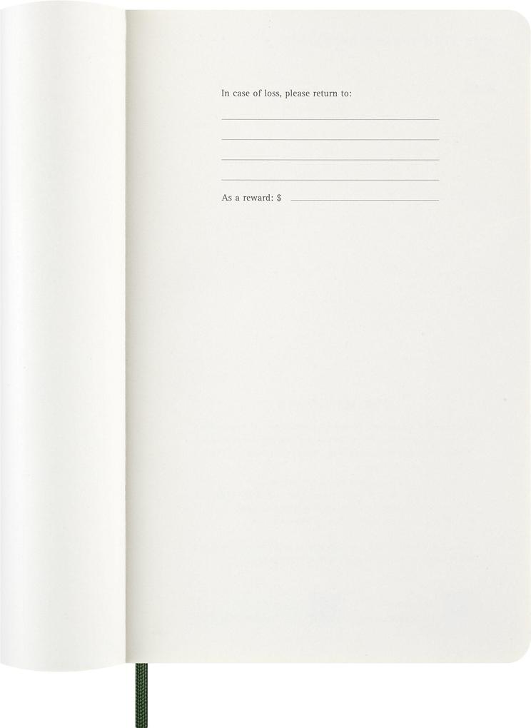 Weitere Ansicht: Moleskine 12 Monate Wochen Notizkalender 2027, Large/A5, 1 Wo = 1 Seite, rechts linierte Seite, Weicher Einband, Myrtengrün