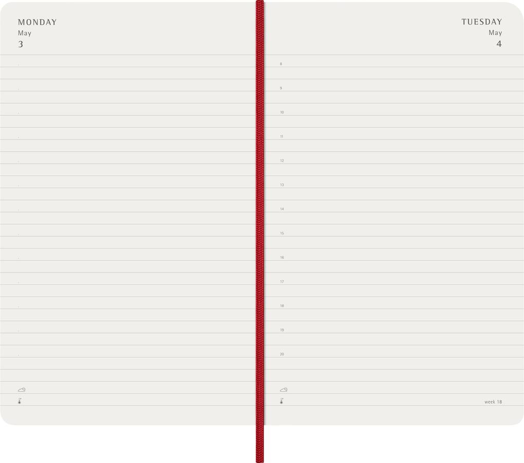 Weitere Ansicht: Moleskine 12 Monate Tageskalender 2027, Large/A5, 1 Tag = 1 Seite, Weicher Einband, Scharlachrot