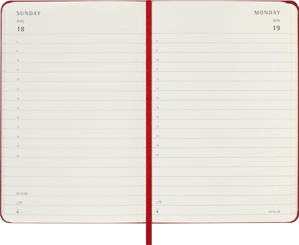 Weitere Ansicht: Moleskine 12 Monate Tageskalender 2027, Pocket/A6, 1 Tag = 1 Seite, Fester Einband, Scharlachrot