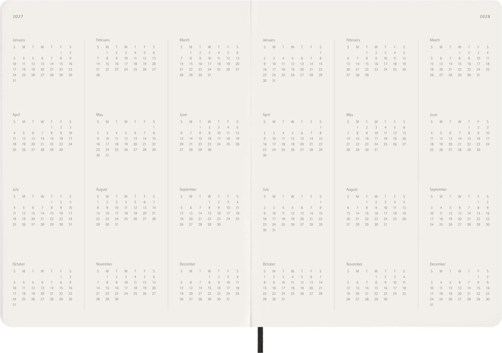 Weitere Ansicht: Moleskine 15 Monate Essential Wochenkalender 2026/2027, 1 Wo = 2 Seiten, vertikal, XXL, weicher Einband, Schwarz