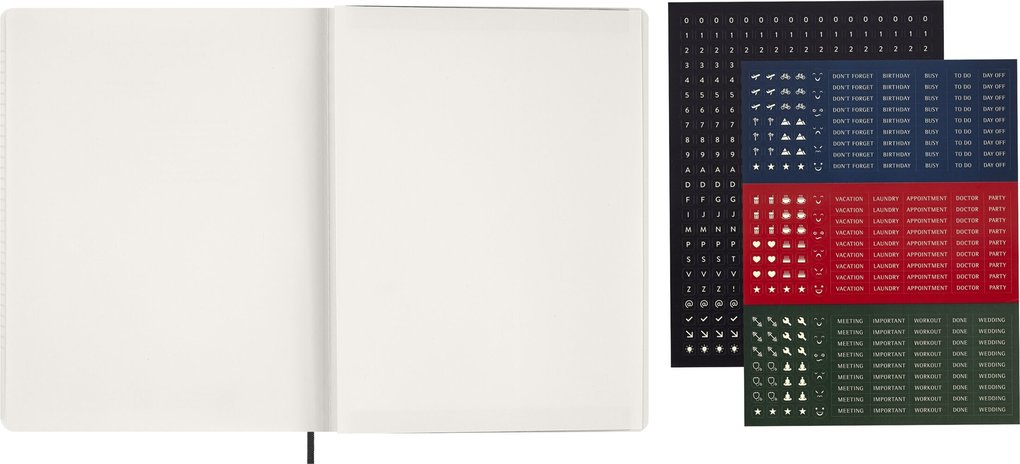 Weitere Ansicht: Moleskine 15 Monate Essential Wochenkalender 2026/2027, 1 Wo = 2 Seiten, vertikal, XXL, weicher Einband, Schwarz