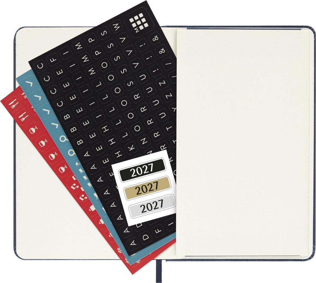 Weitere Ansicht: Moleskine 12 Monate Wochen Notizkalender 2027, Pocket/A6, 1 Wo = 1 Seite, rechts linierte Seite, Fester Einband, Saphir