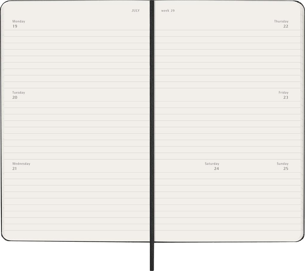 Weitere Ansicht: Moleskine 12 Monate Wochenkalender 2027, Large/A5, 1 Wo = 2 Seiten, horizontal, fester Einband, Schwarz